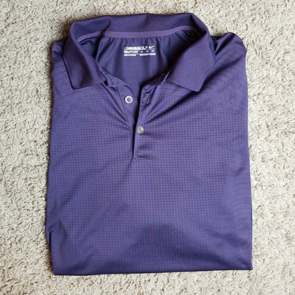 Nike drifit golf purple short sleeve polo